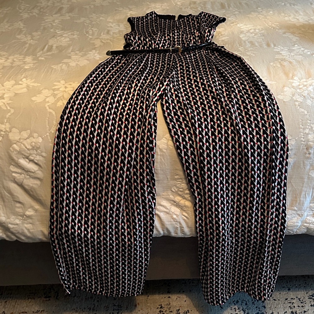 Gracia Black and White Patterned Jumpsuit